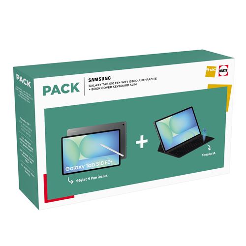Acheter Pack Tablette Tactile Samsung Galaxy Tab S10 FE+ 13,1"" Wi-Fi 128 Go Anthracite + BookCover Keyboard Slim État correct - 517,99 € Pack Tablette Tactile Samsung Galaxy Tab S10 FE+ 13,1"" Wi-Fi 128 Go Anthracite + BookCover Keyboard Slim État correct - Samsung reconditionné disponible sur Fnac