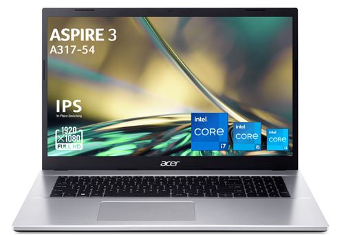 PC portable Acer Aspire 3 A317-54-522N 17,3"" Intel® Core™ i5 8 Go RAM 512 Go SSD Gris État correct - Acer reconditionné disponible sur Fnac