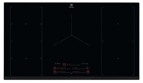 Table Induction SÉRIE 600 FLEX - Gamme:FlexiBridge - Technologie de chauffe de la table:Induction - Largeur (mm):910 - 5 foyers - Zone gauche en surface de cuisson totale - Zone Modulable Droide (L x l):22.3x22 - Zone Modulable Gauche (L x l):45.87x21.4 État correct - Electrolux reconditionné disponible sur Fnac