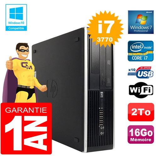 Pc hp compaq 8300 sff core i7-3770 ram 16go disque 2 to graveur dvd wifi w7 État correct - Hewlett-Packard reconditionné disponible sur Fnac