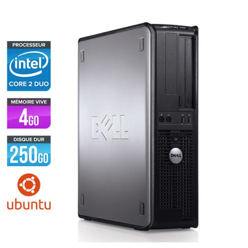 Unité centrale Dell Optiplex 780 Desktop - Gris - Intel Core 2 Duo E7500 / 2.93 GHz - RAM 4 Go - HDD 250 Go - DVD - Gigabit Ethernet - Linux - Ubuntu État correct - Dell reconditionné disponible sur Fnac