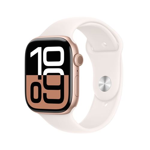 Apple Watch Series 10 GPS 46mm Boîtier en Aluminium Rose Gold avec Bracelet Sport Rose Tendre S/M - État correct Apple sur Fnac