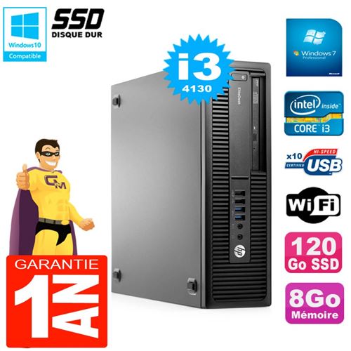 Pc hp elitedesk 800 g1 sff core i3-4130 8go disque 120go ssd graveur dvd wifi w7 État correct - Hewlett-Packard reconditionné disponible sur Fnac