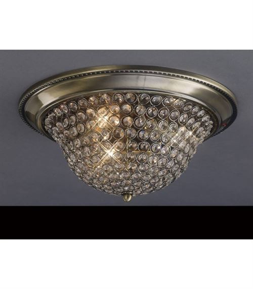 Plafonnier Paloma Small 2 Ampoules laiton antique/cristal État correct - N/A reconditionné disponible sur Fnac