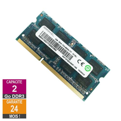 Barrette Mémoire 2Go RAM DDR3 Ramaxel RMT1970ED48E8F-1066 SO-DIMM PC3-8500S État correct - N/A reconditionné disponible sur Fnac