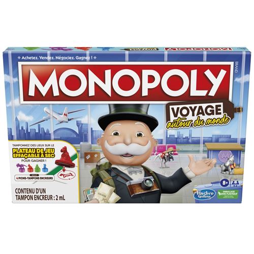 Jeu classique Hasbro Monopoly Voyage Autour Du Monde État correct - Hasbro Gaming reconditionné disponible sur Fnac
