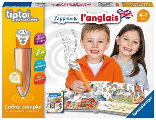 Lecteur interactif avec livre Ravensburger Tiptoi® J'apprends l'anglais État correct - Ravensburger reconditionné disponible sur Fnac