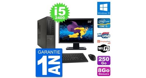 Pc dell 7010 dt ecran 22"" intel i5-2400 ram 8go disque 250go windows 10 wifi État correct - N/A reconditionné disponible sur Fnac