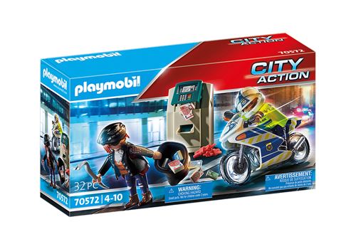Playmobil City Action 70572 Policier avec moto et voleur État correct - Playmobil reconditionné disponible sur Fnac