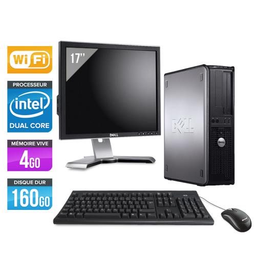 Ordinateur Dell Optiplex 760 Desktop + Ecran 17'' - Gris - Intel Core Duo E5200 / 2.5 GHz - RAM 4 Go - HDD 160 Go - DVD - Gigabit Ethernet - Wifi - Windows Vista Professionnel État correct - Dell reconditionné disponible sur Fnac