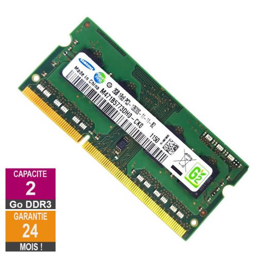 Acheter Barrette Mémoire 2Go RAM DDR3 Samsung M471B5773DH0-CK0 SO-DIMM PC3-12800S État correct - 14,21 € Barrette Mémoire 2Go RAM DDR3 Samsung M471B5773DH0-CK0 SO-DIMM PC3-12800S État correct - Samsung reconditionné disponible sur Fnac