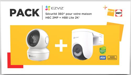 Acheter Pack de 2 Caméras de surveillance connectées Ezviz H6C intérieur + HB8 Lite extérieur Blanc État correct - 105,99 € Pack de 2 Caméras de surveillance connectées Ezviz H6C intérieur + HB8 Lite extérieur Blanc État correct - Ezviz reconditionné disponible sur Fnac
