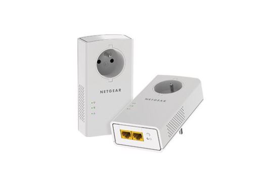 Kit de 2 CPL PLP2000 2000 Mbps - Prise filtrée intégrée et 2 Ports Gigabit État correct - Netgear reconditionné disponible sur Fnac