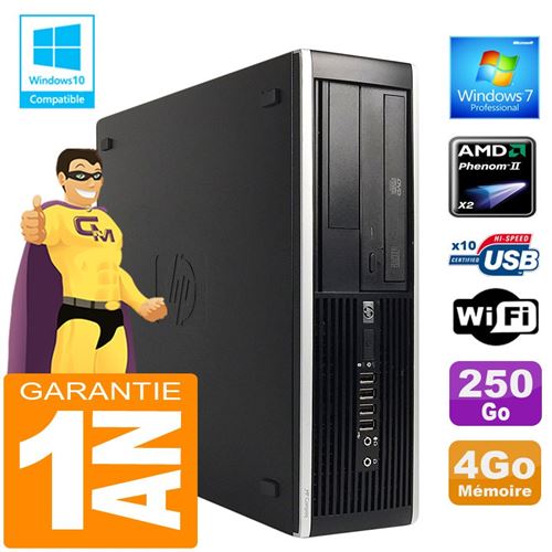 Pc hp compaq 6005 pro sff amd phenom ii ram 4go disque 250go graveur dvd wifi w7 État correct - Hewlett-Packard reconditionné disponible sur Fnac