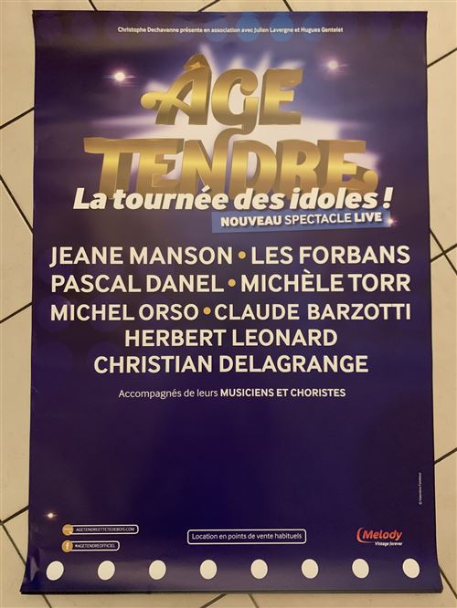 Age Tendre / Tournée des Idoles - Jeane Manson - Michelle Torr - 70x100cm - Affiche État correct - N/A reconditionné disponible sur Fnac