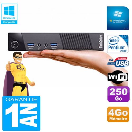Acheter Ultra mini pc lenovo m73 usff tiny g3250t 4go disque 250go wifi w7 État correct - 99,00 € Ultra mini pc lenovo m73 usff tiny g3250t 4go disque 250go wifi w7 État correct - Lenovo reconditionné disponible sur Fnac