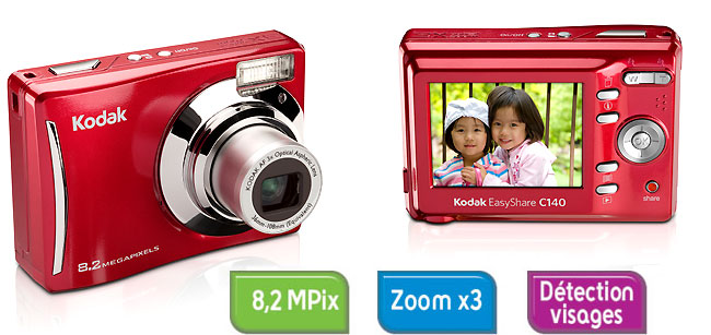 Kodak EasyShare C140 Rouge État correct - Kodak reconditionné disponible sur Fnac