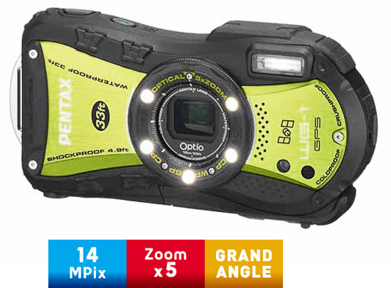 Pentax Optio WG-1 GPS Vert (étanche -10 m) État correct - Pentax reconditionné disponible sur Fnac