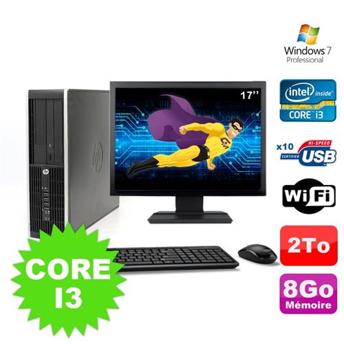 Pc hp compaq elite 8100 sff core i3-530 8go 2000go dvd wifi w7 ecran 17' État correct - Hewlett-Packard reconditionné disponible sur Fnac
