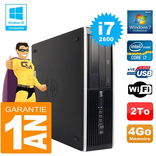 Pc hp compaq 8300 sff core i7-2600 ram 4go disque 2 to graveur dvd wifi w7 État correct - Hewlett-Packard reconditionné disponible sur Fnac