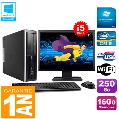 Pc hp compaq pro 6300 sff i5-2400 16go 250go graveur dvd wifi w7 ecran 19' État correct - Hewlett-Packard reconditionné disponible sur Fnac