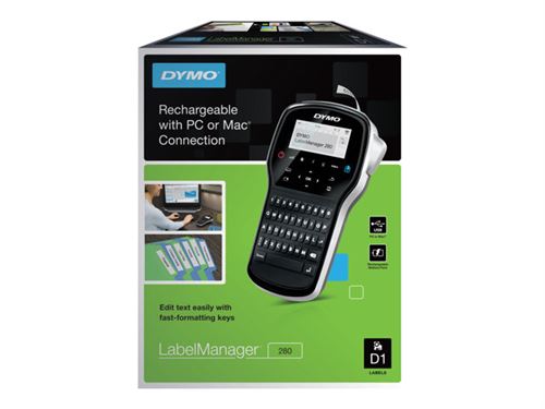 DYMO LabelMANAGER 280 - Étiqueteuse - Noir et blanc - Rouleau (1,2 cm) - USB État correct - Dymo reconditionné disponible sur Fnac