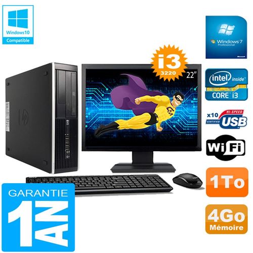 Pc hp compaq pro 6300 sff i3-3220 4go 1to graveur dvd wifi w7 ecran 22' État correct - Hewlett-Packard reconditionné disponible sur Fnac
