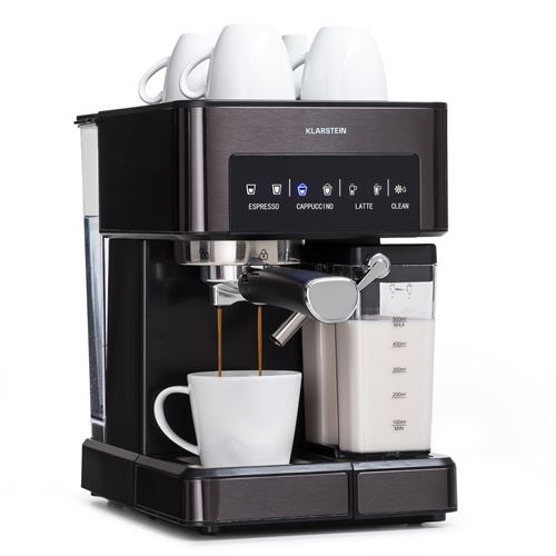 Klarstein Cafetière Mousseur de Lait Machine à Café et Machine à Expresso 20 Bar 1350W Noir État correct - N/A reconditionné disponible sur Fnac