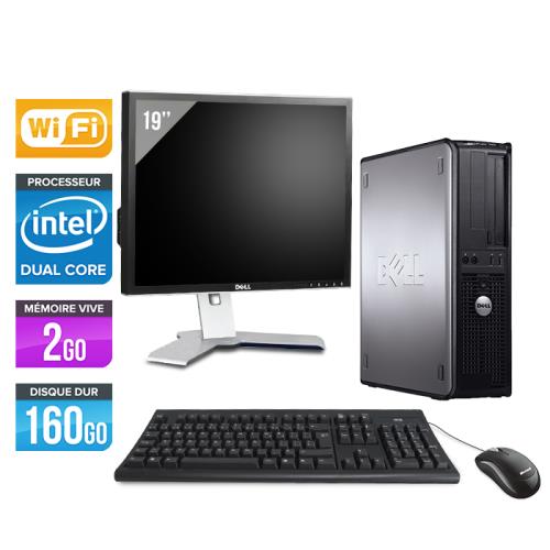 Ordinateur Dell Optiplex 760 Desktop + Ecran 19'' - Gris - Intel Core Duo E5200 / 2.5 GHz - RAM 2 Go - HDD 160 Go - DVD - Gigabit Ethernet - Wifi - Windows Vista Professionnel État correct - Dell reconditionné disponible sur Fnac