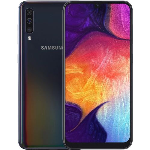 Samsung Galaxy A50 - 4G smartphone - double SIM - RAM 4 Go / Mémoire interne 128 Go - microSD slot - écran OEL - 6.4"" - 2340 x 1080 pixels - 3 x caméras arrière 25 MP, 5 MP, 8 MP - front camera 25 MP - noir État correct - Samsung reconditionné disponible sur Fnac