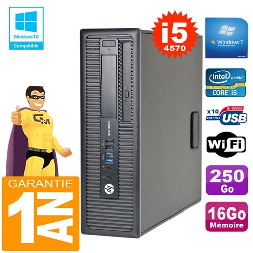 Pc hp elitedesk 800 g1 sff core i5-4570 16go disque 250go graveur dvd wifi w7 État correct - Hewlett-Packard reconditionné disponible sur Fnac