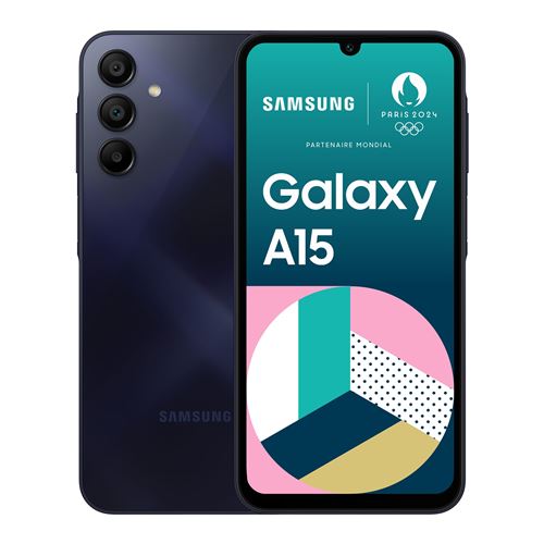 Smartphone Samsung Galaxy A15 6,5"" Double nano SIM 128 Go Bleu Nuit État correct - Samsung reconditionné disponible sur Fnac