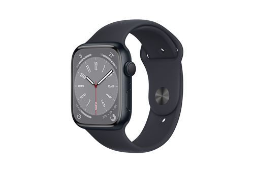 Apple Watch Series 8 GPS, 45mm boîtier Aluminium Minuit avec Bracelet Sport Minuit Reconditionné par Flex It État correct - Apple reconditionné disponible sur Fnac