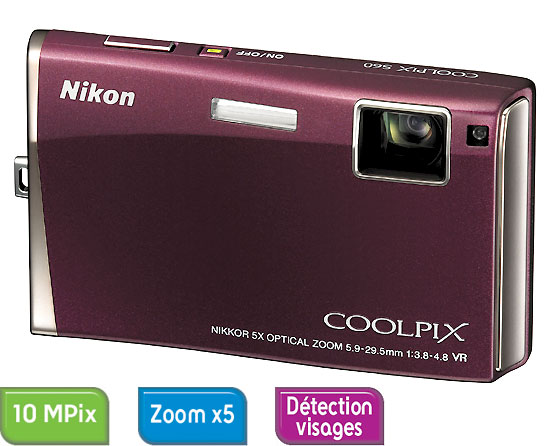 Nikon CoolPix S60 Bordeaux État correct - Nikon reconditionné disponible sur Fnac