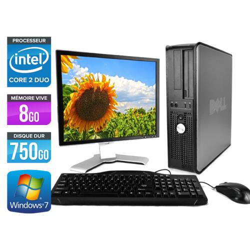 Ordinateur Dell Optiplex 780 Desktop + Ecran 17'' - Gris - Intel Core 2 Duo E7500 / 2.93 GHz - RAM 8 Go - HDD 750 Go - DVD - Gigabit Ethernet - Windows 7 Professionnel État correct - Dell reconditionné disponible sur Fnac