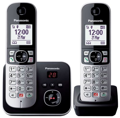 Acheter Téléphone fixe sans fil Duo Panasonic KX-TG6862 Noir et argent État correct - 36,99 € Téléphone fixe sans fil Duo Panasonic KX-TG6862 Noir et argent État correct - Panasonic reconditionné disponible sur Fnac