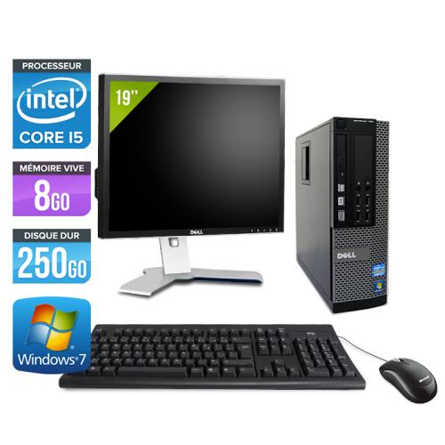 Pc Dell Optiplex 7010 SFF + Ecran 19'' - Noir - Intel Core i5-3470 / 3.20 GHz - RAM 8 Go - HDD 250 Go - DVDRW - Gigabit Ethernet - Windows 7 Professionnel État correct - Dell reconditionné disponible sur Fnac