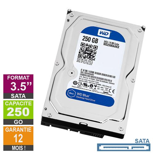 Acheter Disque Dur 250Go SATA 3.5 Western Digital Blue WD2500AAKX-75U6AA0 7200rpm 16Mo État correct - 14,21 € Disque Dur 250Go SATA 3.5 Western Digital Blue WD2500AAKX-75U6AA0 7200rpm 16Mo État correct - Western Digital reconditionné disponible sur Fnac