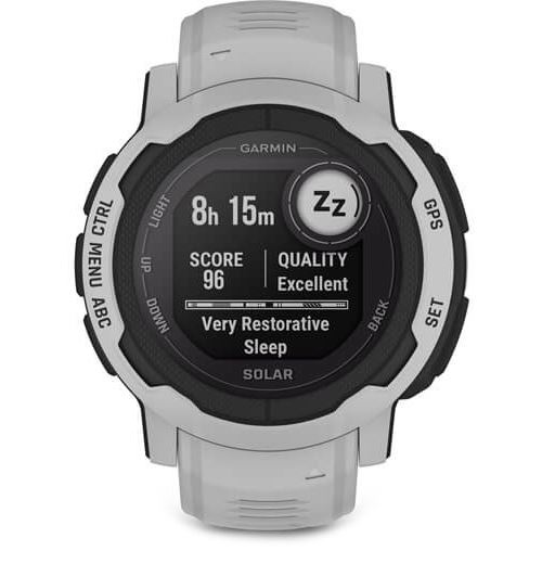 Garmin Instinct 2 Solar - 45 mm - gris brume - montre de sport avec bande - silicone - taille du poignet : 135-230 mm - monochrome - 32 Mo - Bluetooth, ANT+ - 53 g - État correct Garmin sur Fnac