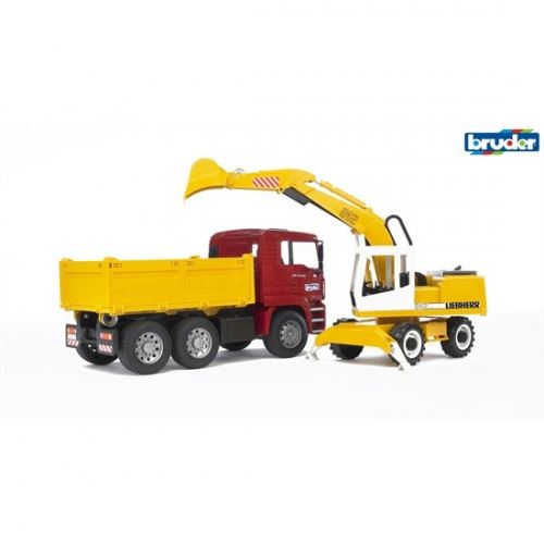 Bruder Man TGA Tipping Voiture Avec Pelle Liebherr (02751) État correct - Bruder reconditionné disponible sur Fnac