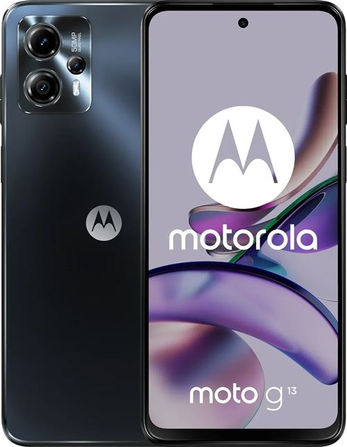 Motorola Moto G13 - 4G smartphone - double SIM - RAM 4 Go / Mémoire interne 128 Go - microSD slot - Écran LCD - 6.5"" - 1600 x 720 pixels (90 Hz) - 3 x caméras arrière 50 MP, 2 MP, 2 MP - front camera 8 MP - charbon mat État correct - Motorola reconditionné disponible sur Fnac