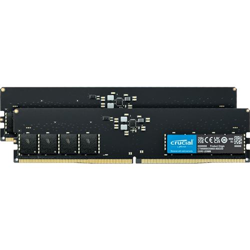 Crucial - DDR5 - kit - 32 Go: 2 x 16 Go - DIMM 288 broches - 5600 MT/s / PC5-44800 - CL46 - 1.1 V - mémoire sans tampon État correct - N/A reconditionné disponible sur Fnac