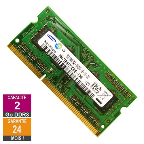 Barrette Mémoire 2Go RAM DDR3 Samsung M471B5773CHS-CH9 SO-DIMM PC3-10600 1333MHz 1Rx8 État correct - Samsung reconditionné disponible sur Fnac