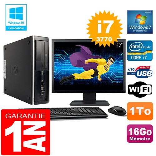 Pc hp compaq 8300 sff core i7-3770 ram 16go disque 1 to wifi w7 ecran 22' État correct - Hewlett-Packard reconditionné disponible sur Fnac