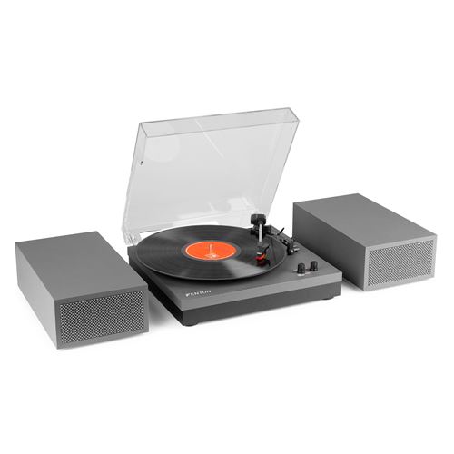 Fenton RP165G Platine vinyle Bluetooth avec 2 enceintes - Gris, 3 vitesses de lecture 33, 45 et 78 Tours - État correct N/A sur Fnac