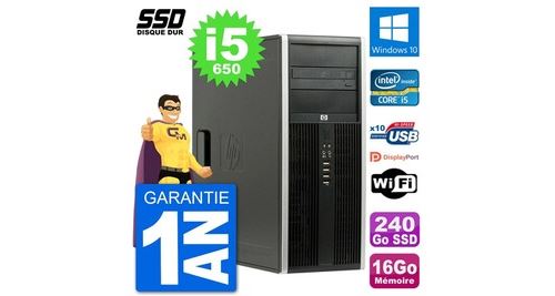 Pc tour hp 8100 elite intel core i5-650 ram 16go ssd 240go windows 10 wifi État correct - N/A reconditionné disponible sur Fnac