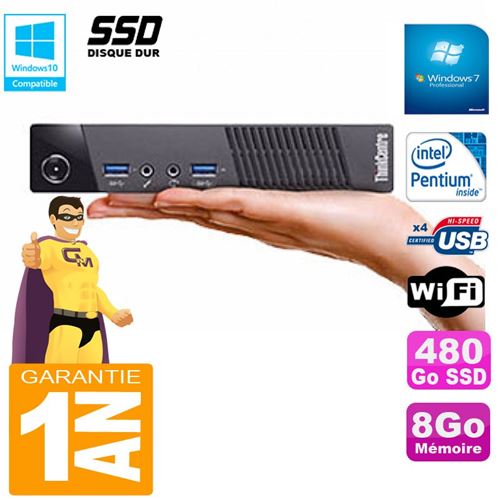 Acheter Ultra mini pc lenovo m73 usff tiny g3250t 8go disque 480go ssd wifi w7 État correct - 159,00 € Ultra mini pc lenovo m73 usff tiny g3250t 8go disque 480go ssd wifi w7 État correct - Lenovo reconditionné disponible sur Fnac