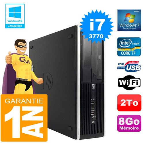 Pc hp compaq 8300 sff core i7-3770 ram 8go disque 2 to graveur dvd wifi w7 État correct - Hewlett-Packard reconditionné disponible sur Fnac