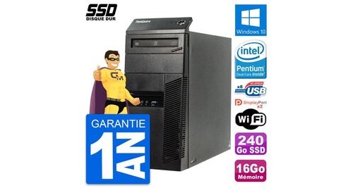 Pc tour lenovo thinkcentre m83 intel g3220 ram 16go ssd 240go windows 10 wifi État correct - N/A reconditionné disponible sur Fnac