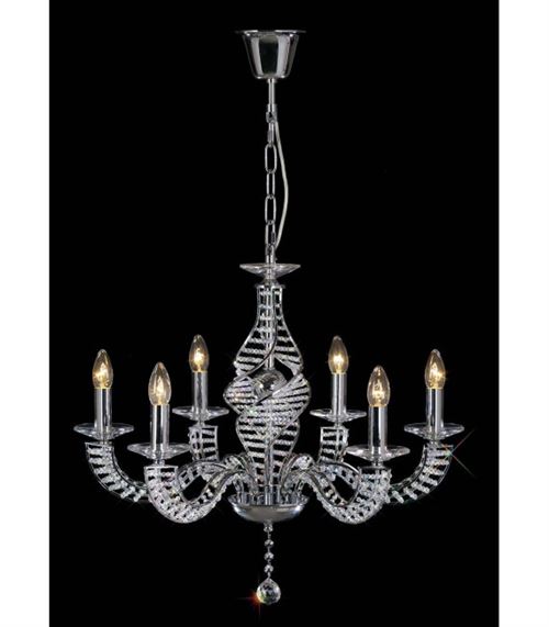 Suspension Santo 6 Ampoules chrome poli/cristal État correct - N/A reconditionné disponible sur Fnac